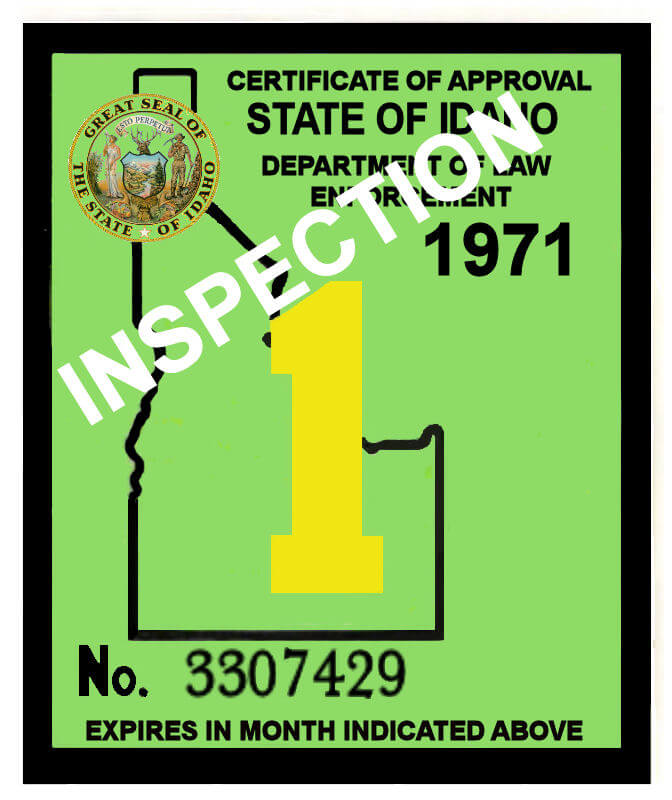 Modal Additional Images for 1970-71 Idaho INSPECTION sticker